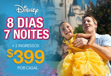 8 dias e 7 noites + 2 ingressos para um dos parques de Orlando por apenas U$399