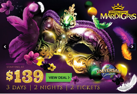 Maior festa da Flórida! O Carnaval ainda não acabou! 3 dias e  noites em um Resort+ 2 tickets da Universal por U$139,00